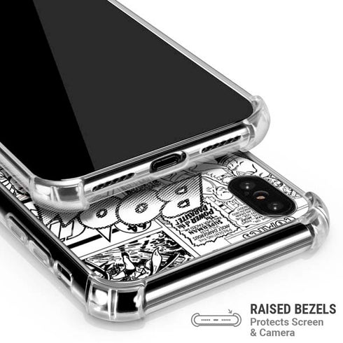 DC Comics Superman Comic Pattern Logo in Red iPhone XS Max Clear Case