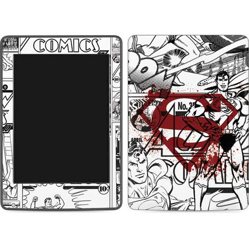 DC Comics Superman Comic Pattern Logo in Red Amazon Kindle Skin