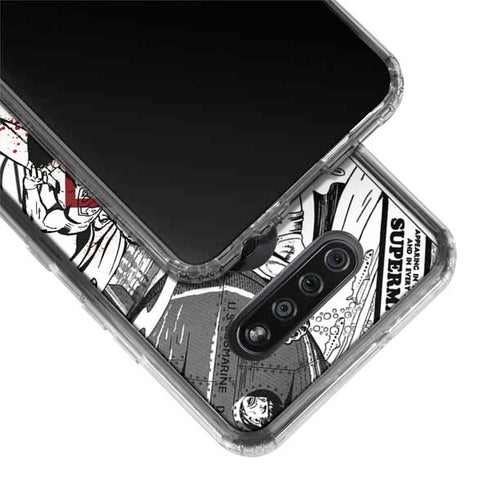 DC Comics Superman Comic Pattern Logo in Red LG K51/Q51 Clear Case