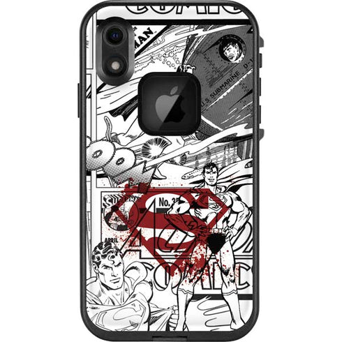 DC Comics Superman Comic Pattern Logo in Red LifeProof Fre iPhone Skin