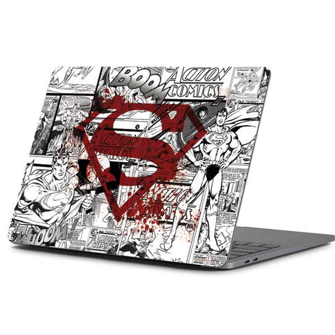 DC Comics Superman Comic Pattern Logo in Red Apple MacBook Pro 13-inch Skin