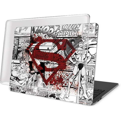 DC Comics Superman Comic Pattern Logo in Red MacBook Pro 15in (2016-19) Case plus Skin