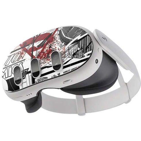 DC Comics Superman Comic Pattern Logo in Red Meta Quest 3 Skin