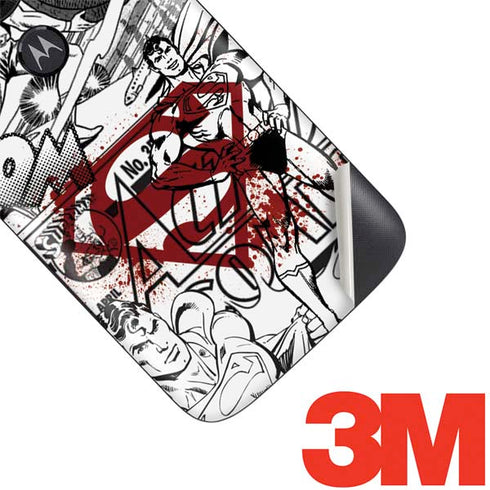 DC Comics Superman Comic Pattern Logo in Red Moto E5 Play Skin
