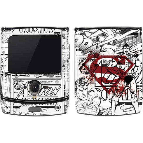 DC Comics Superman Comic Pattern Logo in Red Motorola RAZR Skin
