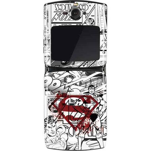 DC Comics Superman Comic Pattern Logo in Red Motorola RAZR Skin
