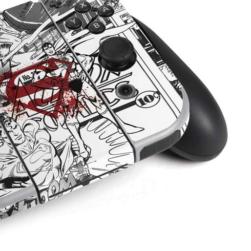 DC Comics Superman Comic Pattern Logo in Red Nintendo Switch OLED (2021) Skin