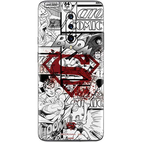 DC Comics Superman Comic Pattern Logo in Red OnePlus 7 Pro Skin