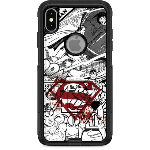 DC Comics Superman Comic Pattern Logo in Red Otterbox Commuter iPhone Skin