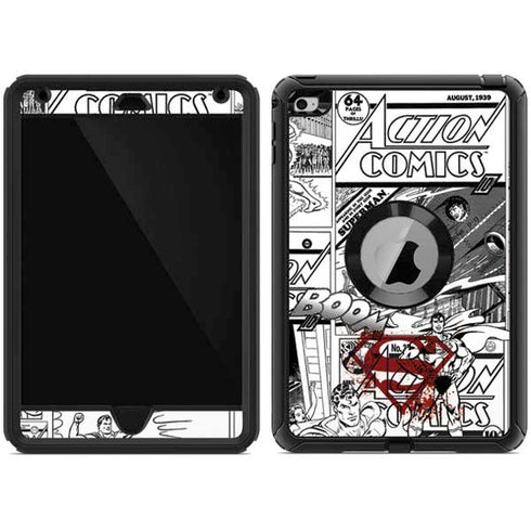 DC Comics Superman Comic Pattern Logo in Red Otterbox Defender iPad Skin