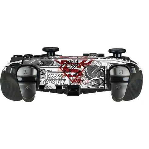 DC Comics Superman Comic Pattern Logo in Red PlayStation Scuf Vantage 2 Controller Skin