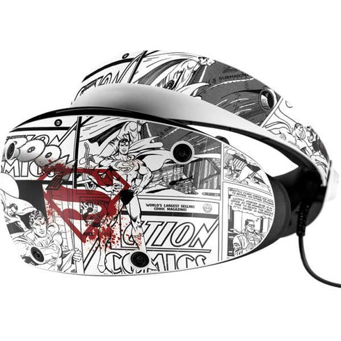 DC Comics Superman Comic Pattern Logo in Red PlayStation VR2 Skin