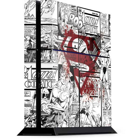DC Comics Superman Comic Pattern Logo in Red PS4 Console Skin