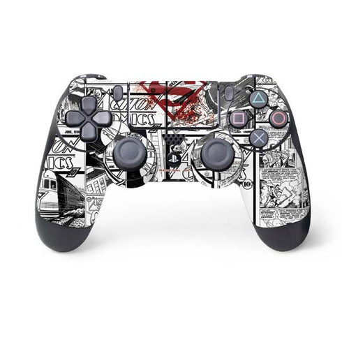 DC Comics Superman Comic Pattern Logo in Red PS4 Controller Skin