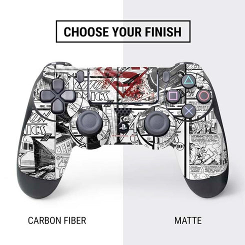 DC Comics Superman Comic Pattern Logo in Red PS4 Controller Skin