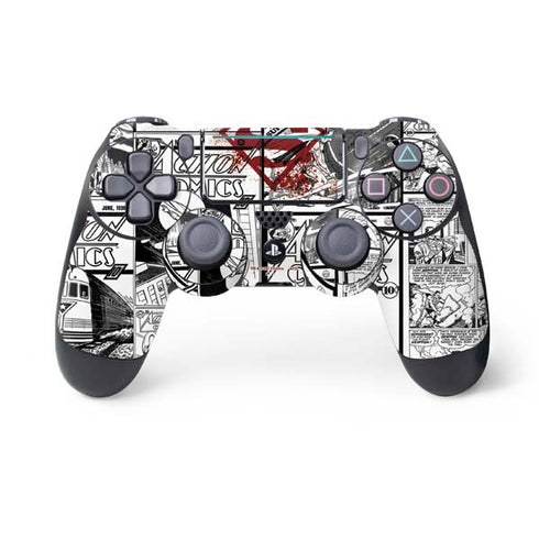 DC Comics Superman Comic Pattern Logo in Red PS4 Pro/Slim Controller Skin