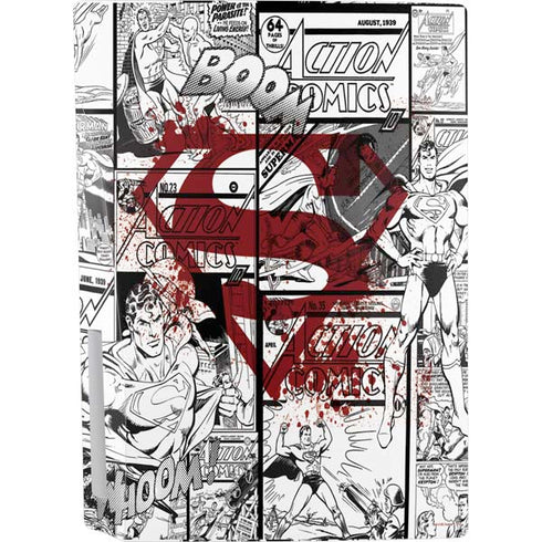 DC Comics Superman Comic Pattern Logo in Red PS5 Console Skin