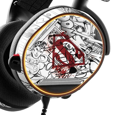 DC Comics Superman Comic Pattern Logo in Red SteelSeries Arctis 5 Skin