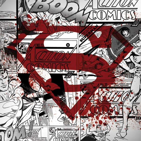 DC Comics Superman Comic Pattern Logo in Red Surface Book 2 13.5in Skin