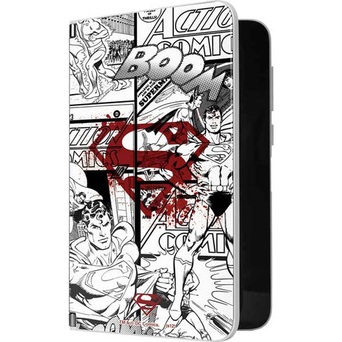 DC Comics Superman Comic Pattern Logo in Red Surface Duo Skin