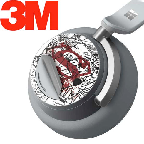 DC Comics Superman Comic Pattern Logo in Red Surface Headphones Skin