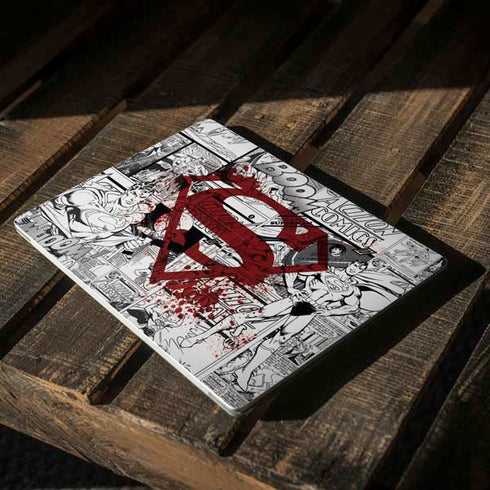 DC Comics Superman Comic Pattern Logo in Red Surface Laptop 2 Skin