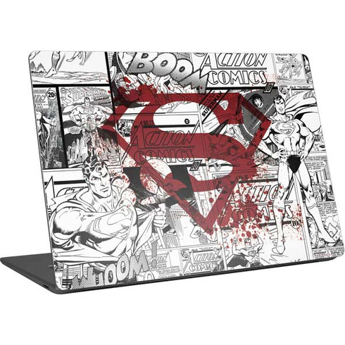 DC Comics Superman Comic Pattern Logo in Red Surface Laptop 4 15in Skin