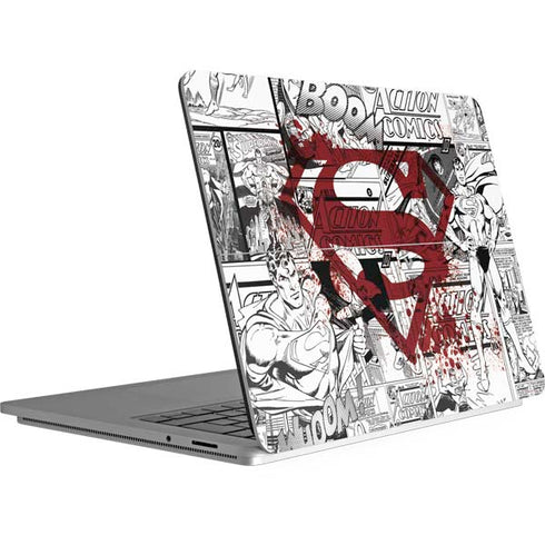 DC Comics Superman Comic Pattern Logo in Red Surface Laptop Studio Skin