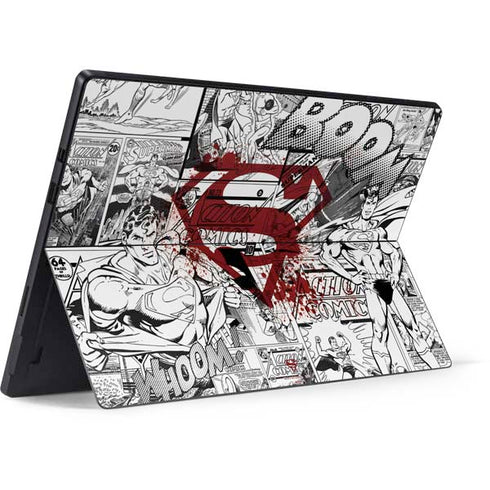 DC Comics Superman Comic Pattern Logo in Red Surface Pro 6 Skin