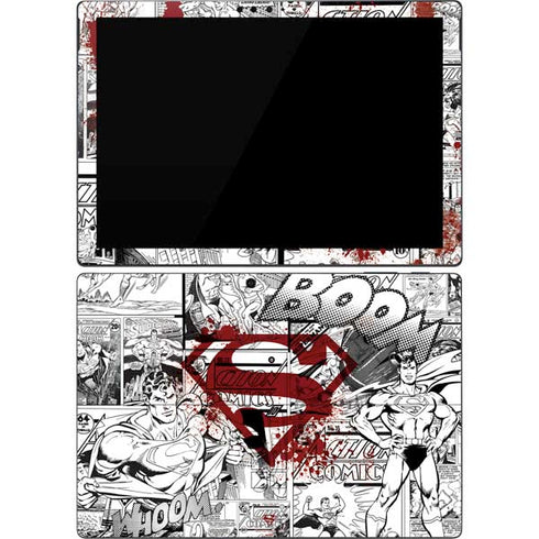 DC Comics Superman Comic Pattern Logo in Red Surface Pro 7 Skin