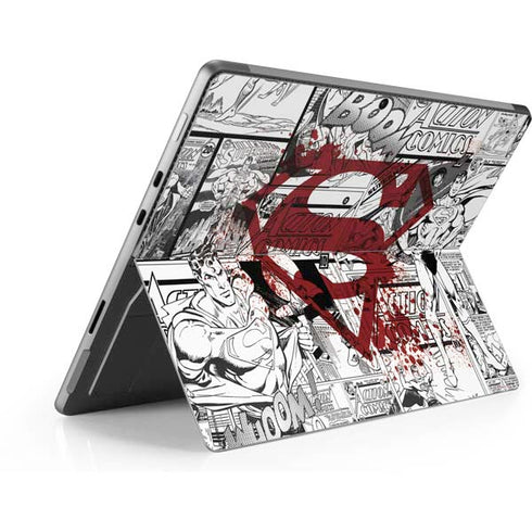 DC Comics Superman Comic Pattern Logo in Red Surface Pro 8 Skin