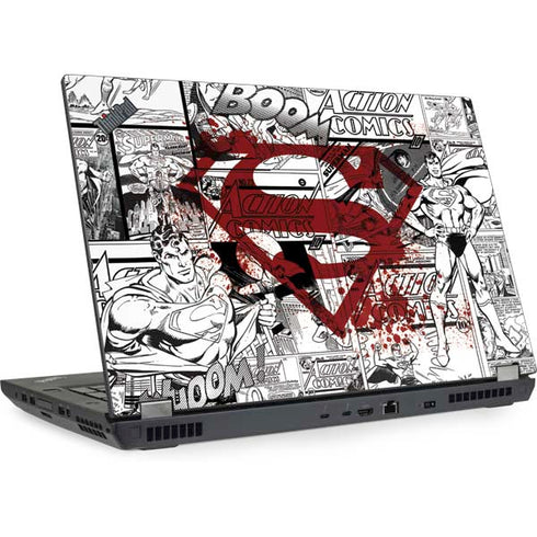 DC Comics Superman Comic Pattern Logo in Red Lenovo ThinkPad Skin