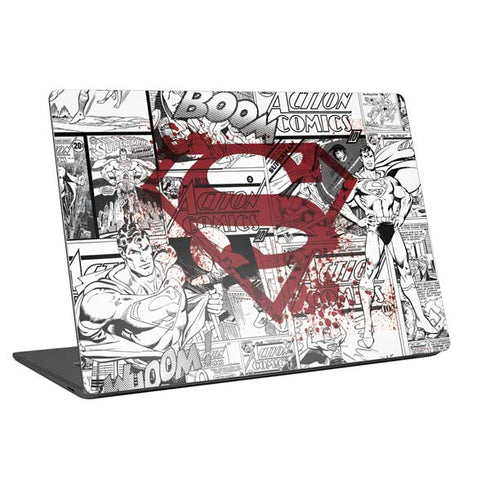 DC Comics Superman Comic Pattern Logo in Red Universal Laptop 13in (10.6 x 7.6in) Skin