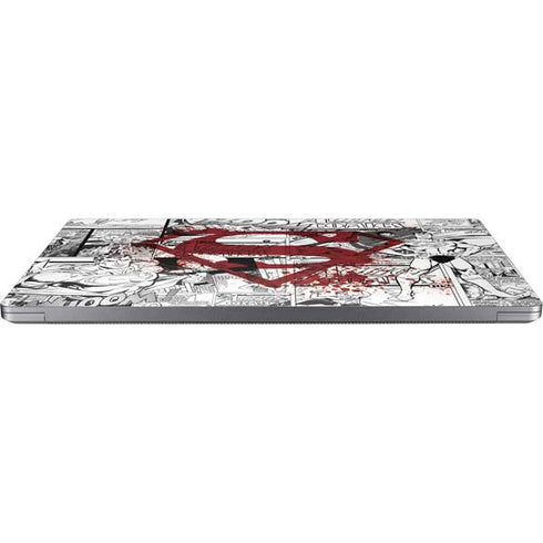 DC Comics Superman Comic Pattern Logo in Red Universal Laptop 16in (13 x 9.4in) Skin