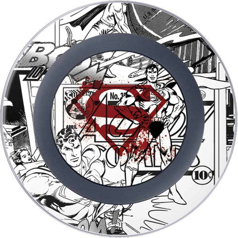 DC Comics Superman Comic Pattern Logo in Red Wireless Charger Skin