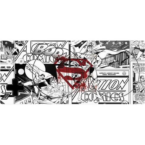 DC Comics Superman Comic Pattern Logo in Red Xbox Adaptive Controller Skin