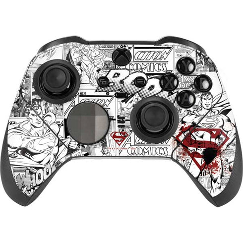 DC Comics Superman Comic Pattern Logo in Red Xbox Elite Wireless Controller Series 2 Skin