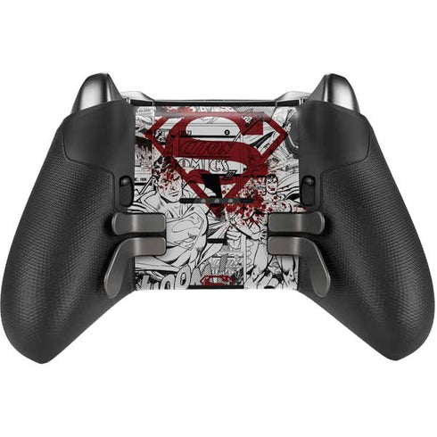 DC Comics Superman Comic Pattern Logo in Red Xbox Elite Wireless Controller Series 2 Skin