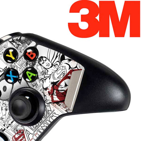 DC Comics Superman Comic Pattern Logo in Red Xbox One Controller Skin