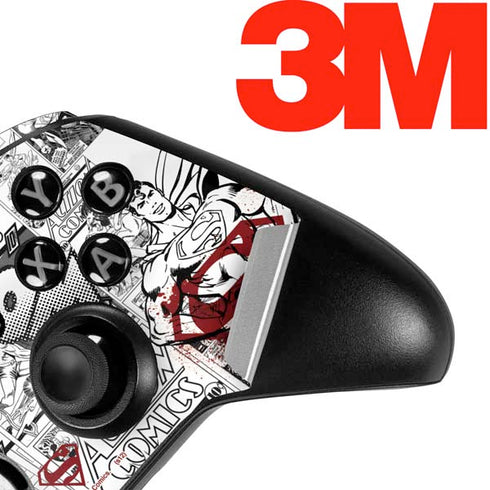 DC Comics Superman Comic Pattern Logo in Red Xbox One Elite Controller Skin
