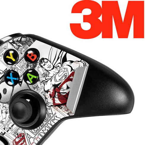 DC Comics Superman Comic Pattern Logo in Red Xbox One X Controller Skin