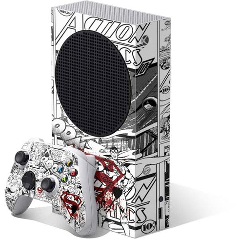 DC Comics Superman Comic Pattern Logo in Red Xbox Series S Skins