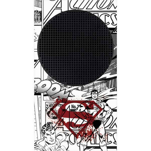 DC Comics Superman Comic Pattern Logo in Red Xbox Series S Console Skin