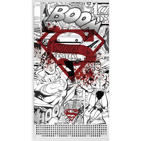 DC Comics Superman Comic Pattern Logo in Red Xbox Series S Console Skin