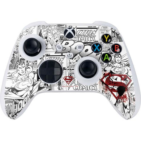 DC Comics Superman Comic Pattern Logo in Red Xbox Series S Controller Skin