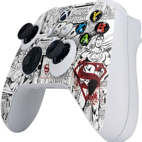 DC Comics Superman Comic Pattern Logo in Red Xbox Series S Controller Skin
