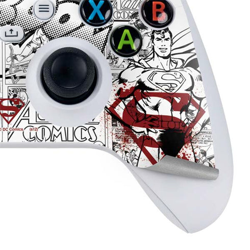 DC Comics Superman Comic Pattern Logo in Red Xbox Series S Controller Skin
