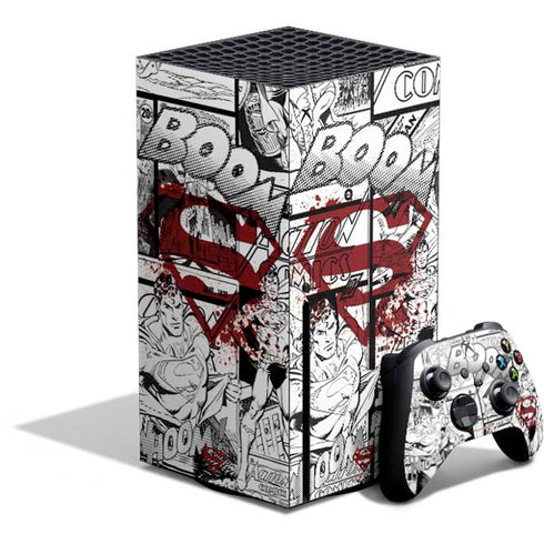 DC Comics Superman Comic Pattern Logo in Red Xbox Series X Bundle Skin