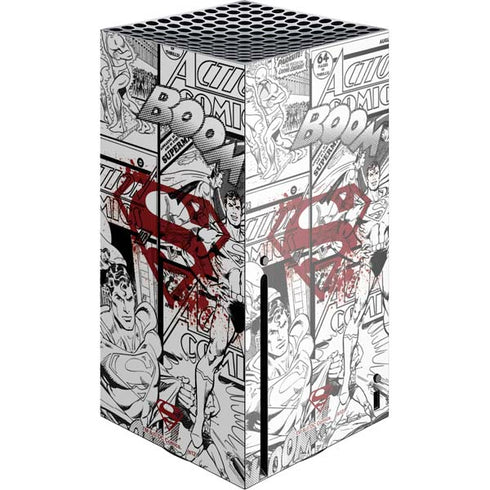 DC Comics Superman Comic Pattern Logo in Red Xbox Series X Console Skin