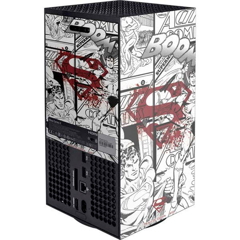 DC Comics Superman Comic Pattern Logo in Red Xbox Series X Console Skin